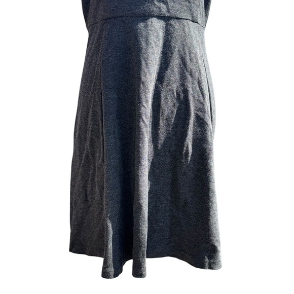 ELIZA J. Charcoal Gray Fit & Flare Mini Dress Jeweled Embellished Neckline Sz 6 - Picture 4 of 11